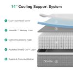Novilla 14 Inch King Mattress,King Size Hybrid Mattress with Cool-Touch Nylon Cover,Gel Memory Foam & Pocketed Coils for Spinal Alignment Support & Pressure-Free Relaxation CertiPUR-US Certified