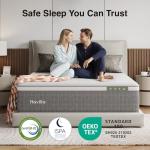 Novilla 14 Inch King Mattress,King Size Hybrid Mattress with Cool-Touch Nylon Cover,Gel Memory Foam & Pocketed Coils for Spinal Alignment Support & Pressure-Free Relaxation CertiPUR-US Certified