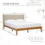 Yechen Queen Size Bed Frame, Japanese Joinery Bed Frame, Bamboo Wood Platform Bed with Noise Free Wood Slats and Metal Support, Easy Assembly, No Box Spring Needed, Morden, Natural