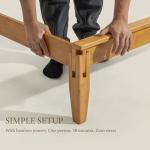 Yechen Queen Size Bed Frame, Japanese Joinery Bed Frame, Bamboo Wood Platform Bed with Noise Free Wood Slats and Metal Support, Easy Assembly, No Box Spring Needed, Morden, Natural