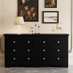 Furmax Dresser for Bedroom, 6 Wood Dresser, Chest of Drawers, for TV up to 65 inch, TV Stand Storage Chest of Drawers for Hallway Entryway (Black)