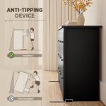 Furmax Dresser for Bedroom, 6 Wood Dresser, Chest of Drawers, for TV up to 65 inch, TV Stand Storage Chest of Drawers for Hallway Entryway (Black)