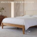 Yechen Queen Size Bed Frame, Japanese Joinery Bed Frame, Bamboo Wood Platform Bed with Noise Free Wood Slats and Metal Support, Easy Assembly, No Box Spring Needed, Morden, Natural