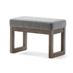 SIMPLIHOME Milltown Small Ottoman Bench - 27" Wide x 18" High Upholstered Linen Look Fabric Rectangle Footstool Ottoman in Grey, Contemporary Bench for Entryway with Cushioned Seat, Assembled