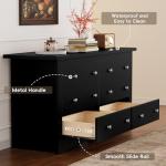 Furmax Dresser for Bedroom, 6 Wood Dresser, Chest of Drawers, for TV up to 65 inch, TV Stand Storage Chest of Drawers for Hallway Entryway (Black)