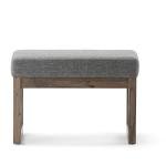SIMPLIHOME Milltown Small Ottoman Bench - 27" Wide x 18" High Upholstered Linen Look Fabric Rectangle Footstool Ottoman in Grey, Contemporary Bench for Entryway with Cushioned Seat, Assembled