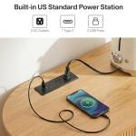 FRALIMK 47" Sideboard Buffet Cabinet with Storage, Mid Century Modern Storage Cabinet with Built-in Outlet & Sliding Doors, Coffee Bar Console Table for Kitchen，Dining Room & Entryway, Natural Oak