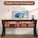 AZN Computer Desk, 47 X 20 inch Computer Desk, Office Desk w/Storage, Large Legroom, Sturdy Metal Frame, Home Office Desks for Gaming Study Writing Work, Waterproof, Scratch-Resistant, Rustic Brown