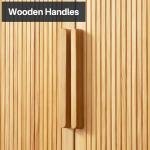 FRALIMK 47" Sideboard Buffet Cabinet with Storage, Mid Century Modern Storage Cabinet with Built-in Outlet & Sliding Doors, Coffee Bar Console Table for Kitchen，Dining Room & Entryway, Natural Oak