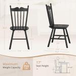 LUE BONA Black Dining Chairs Set of 4, Windsor Wooden Dining Chair with Thickened Backrest, Morden and Mid Century Kitchen Chairs for Dining Room Farmhouse, Weight Capacity 350 lbs