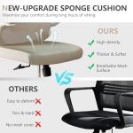 Ergonomic Office Chair with Lumbar Support, High Back Mesh Desk Chair with Flip-Up Arms, Adjustable Computer Task Chair, Khaki