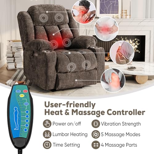 ABCASA Heated Massage Lift Chair Recliner for Elderly