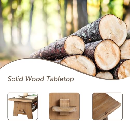 Mid Century Farmhouse Wooden Coffee Table - 43.4”