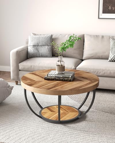 LITTLE TREE 32" Round Wood Accent Coffee Table