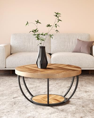 LITTLE TREE 32" Round Wood Accent Coffee Table