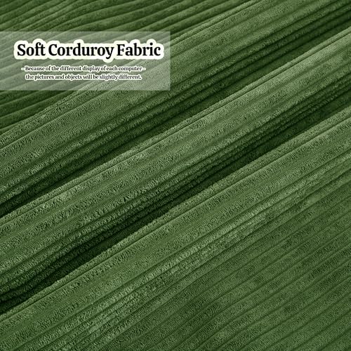 Modern Green Corduroy U-Shaped Sectional Sofa