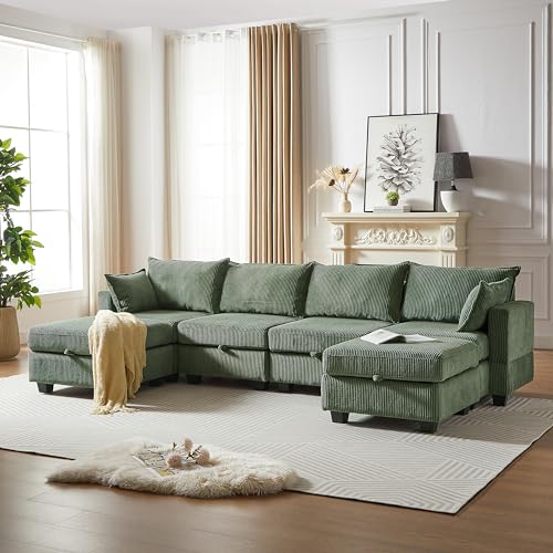 Oversized Grey L/U-Shaped Modular Sectional Sofa