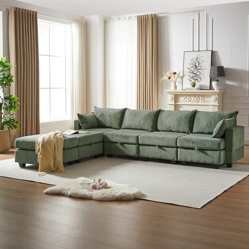 Oversized Grey L/U-Shaped Modular Sectional Sofa
