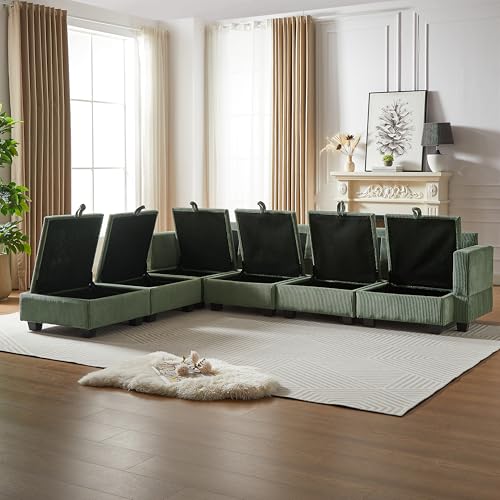 Oversized Grey L/U-Shaped Modular Sectional Sofa