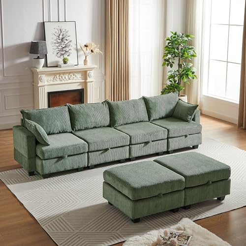 Oversized Grey L/U-Shaped Modular Sectional Sofa