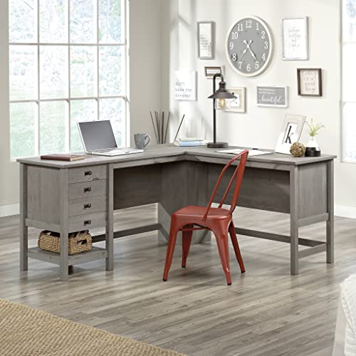 Sauder Mystic Oak L-Desk - Compact & Chic