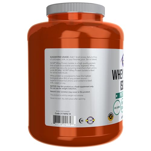 NOW Whey Protein Isolate with BCAAs, Unflavored