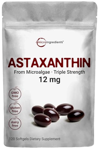 Premium Astaxanthin 12mg, 120 Softgels, Antioxidant Support