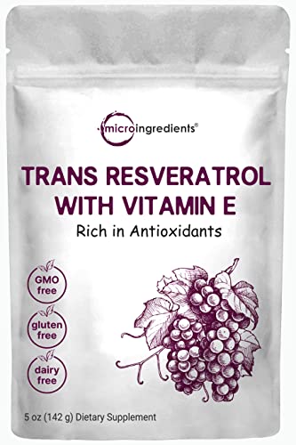 Micronized Pure Trans-Resveratrol Powder with Vitamin E