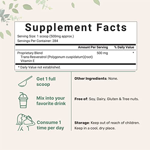 Micronized Pure Trans-Resveratrol Powder with Vitamin E