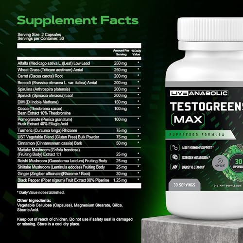 Anabolic TestoGreens MAX - 30-Day Men’s Supplement