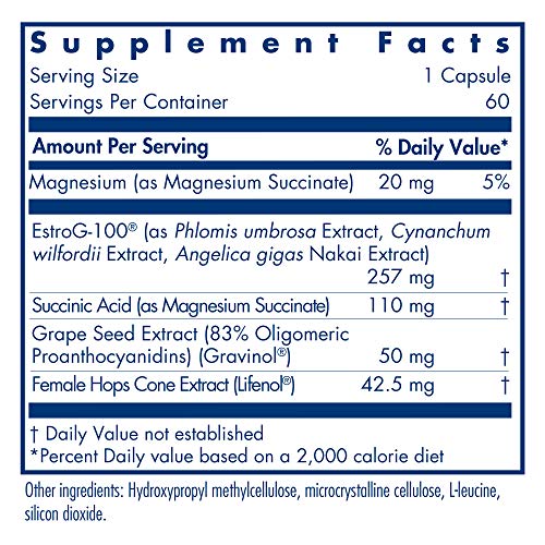 Menopause Support Supplement for Hot Flashes - 60 Count