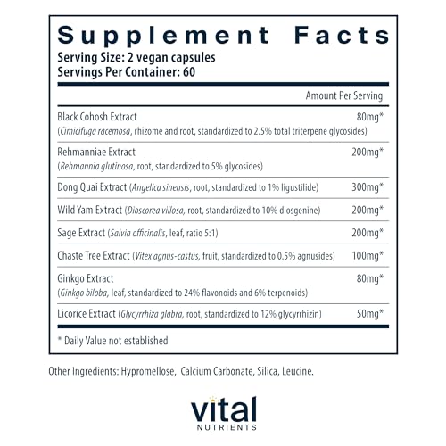 Menopause Support Vegan Supplement with Black Cohosh