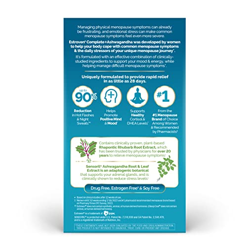 Estroven Complete Menopause Support with Ashwagandha, 60 Ct