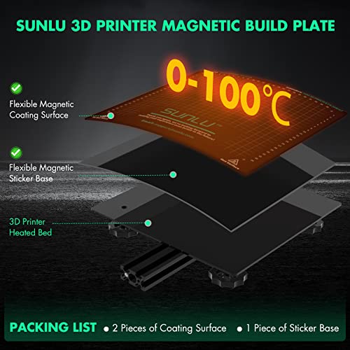 SUNLU Magnetic Build Surface for 3D Printers