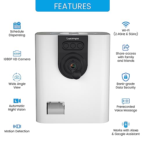 LUSIMPO WiFi Pet Camera with Treat Dispenser
