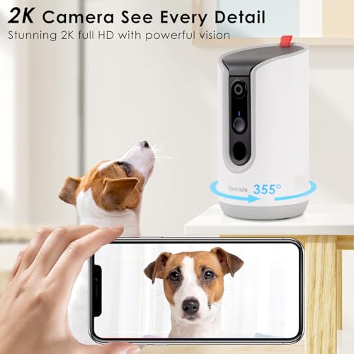 Samrado 2K 360° Smart Pet Camera with Treat Dispenser
