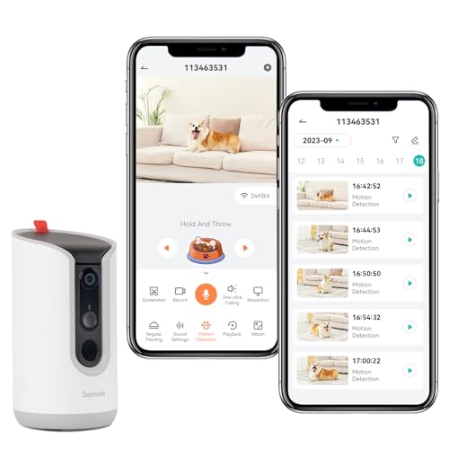 Samrado 2K 360° Smart Pet Camera with Treat Dispenser