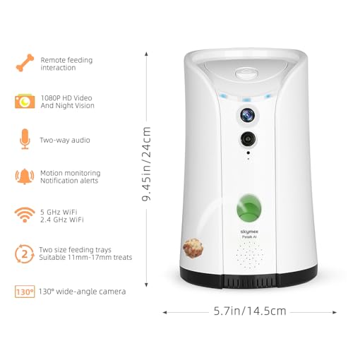 SKYMEE 5G WiFi Dog Camera Treat Dispenser