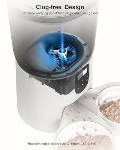Double Automatic Cat Feeder with 2 Bowls, 6L