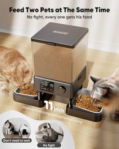 oneisall Automatic Cat Feeder for Two Cats