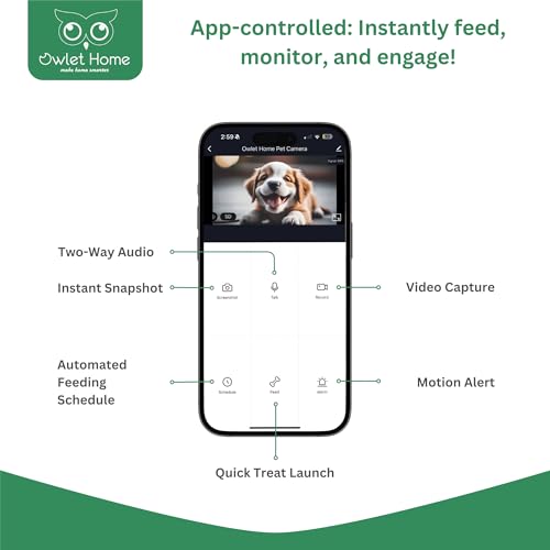 Smart Pet Camera with Treat Dispenser for Dogs/Cats