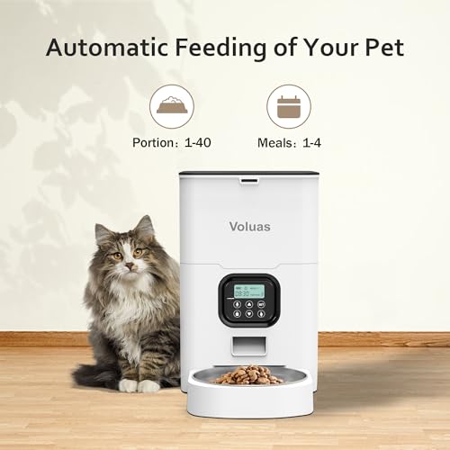 VOLUAS Smart Automatic Cat Feeder with Voice Recording