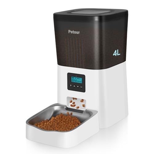 Petour Automatic Cat Feeder with Voice Recorder