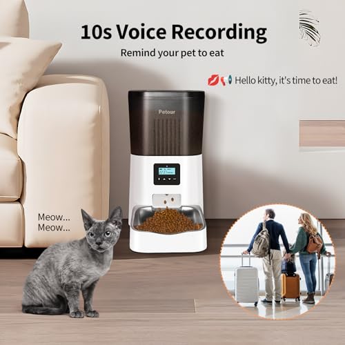 Petour Automatic Cat Feeder with Voice Recorder