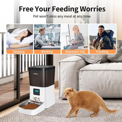 Petour Automatic Cat Feeder with Voice Recorder
