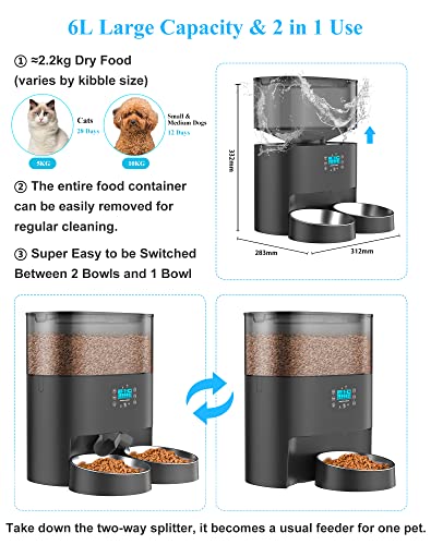 Smart 6L Cat and Dog Feeder with App Control