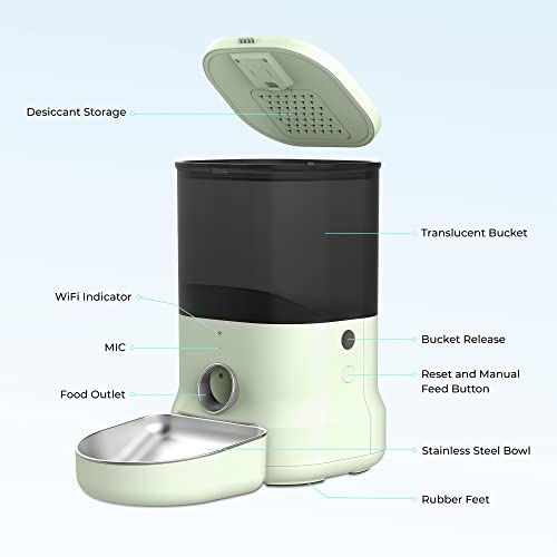 Wi-Fi Enabled Smart Pet Feeder for Cats & Dogs