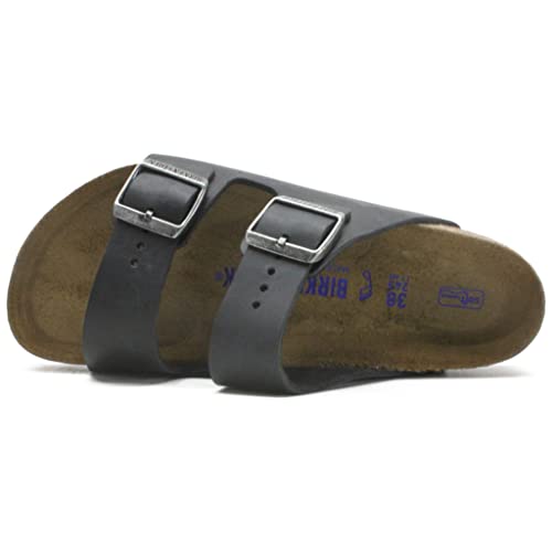 Black Oiled Leather Arizona Birkenstock Sandals - 10/8.5