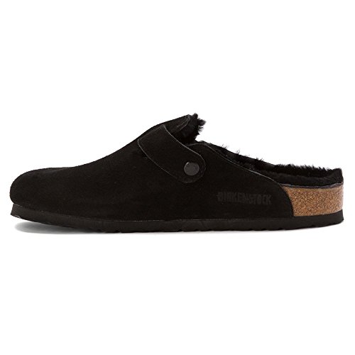 Birkenstock Boston Shearling Clogs - Black Suede