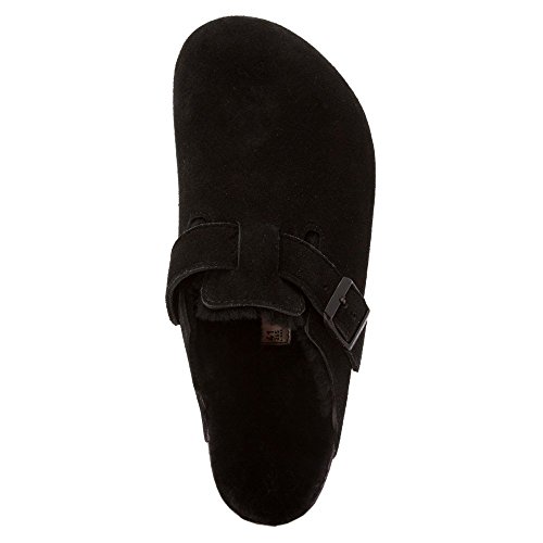 Birkenstock Boston Shearling Clogs - Black Suede